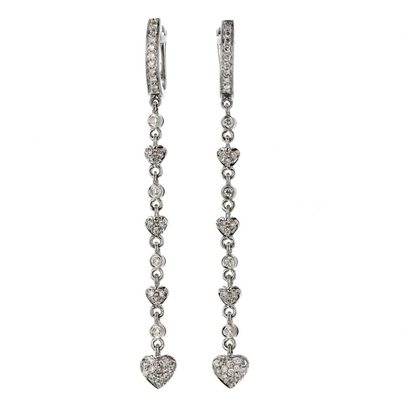 Jewelry - 14K LADIES DIAMOND HEART EARRING